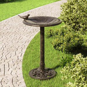 vidaXL Bird Bath Bronze Weather-resistant plastic with resin coating