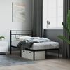 vidaXL Metal Bed Frame Black Powder-Coated Steel 90x200 cm Durable
