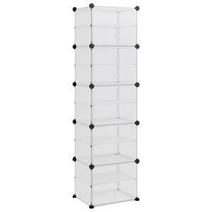 vidaXL Shoe Rack Transparent PP Plastic, Steel 60.4 in height Stackable