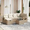vidaXL Garden Sofa Set Beige Poly Rattan Large Modular Garden Sofa Set