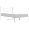 vidaXL Bed Frame White Powder-Coated Steel Twin XL Bed Frame