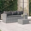 vidaXL 3-seater Garden Sofa Grey Poly Rattan 3-Seater Modular