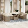 vidaXL Garden Sofa Set Beige PE rattan Large Modular Garden Sofa Set