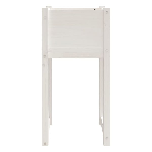 vidaXL Planter White Solid pine wood Medium Planters Planter Square
