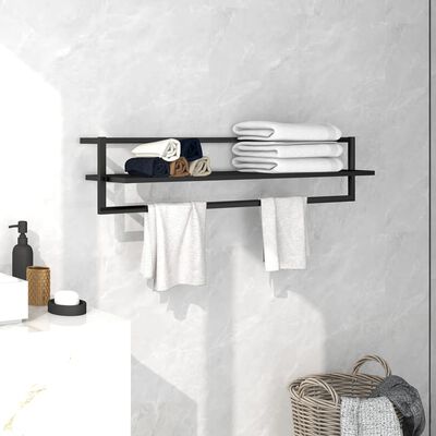 vidaXL Towel Rack Black 37.4"x9.8"x8.7" Iron