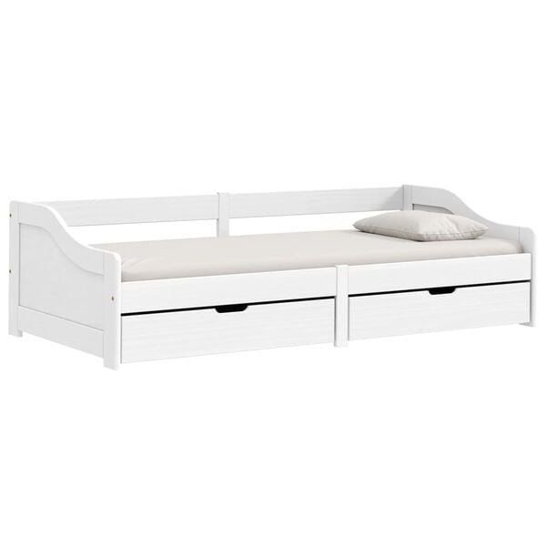 vidaXL Day Bed White Solid pinewood 35.4 x 79.3 in Day Bed Rectangular