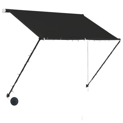 vidaXL Retractable Awning with LED 78.7"x59.1"  Anthracite