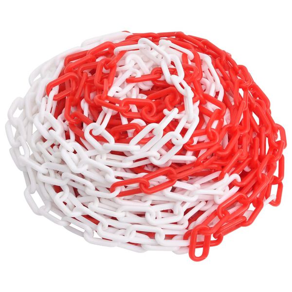 vidaXL Warning Chain Red and White 328.1 ' Ø0.31 " Plastic