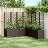 vidaXL Garden Planter Brown Polypropylene 63 x 63 x 55 in Modular