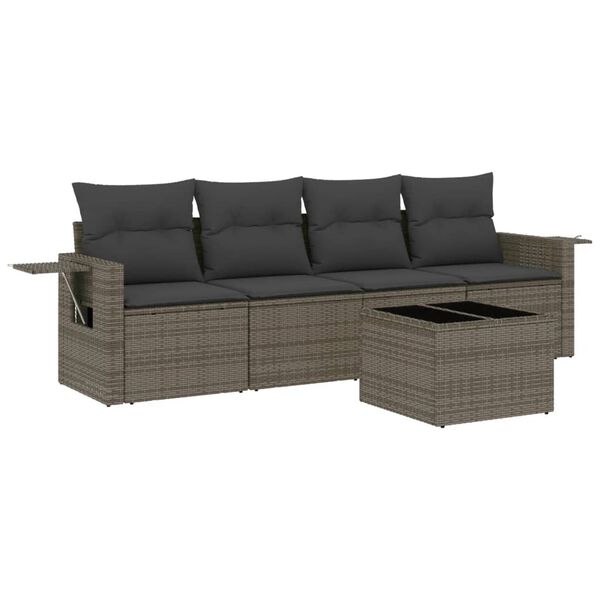 vidaXL Garden Sofa Set Grey, Dark Grey