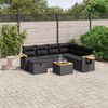 vidaXL Garden Sofa Set Black