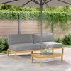 vidaXL Sofa Set with Cushion Plain Manual 2 pcs Grey Solid Acacia Wood