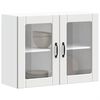 vidaXL Kitchen Wall Cabinet White Engineered wood and glass