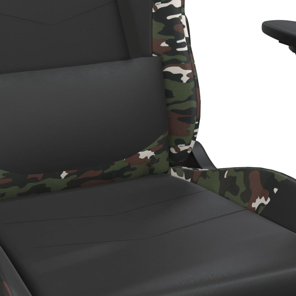 vidaXL Gaming Chair Black and camouflage Faux leather, metal, plywood