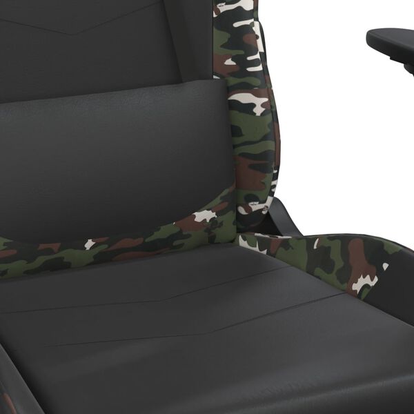 vidaXL Gaming Chair Black and camouflage Faux leather, metal, plywood