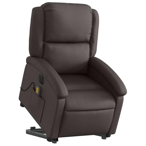 vidaXL Electric Stand Up Massage Recliner Chair Dark brown