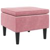 vidaXL Stool Pink Velvet (100% polyester), rubber wood Compact Modern