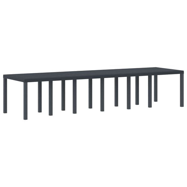vidaXL Garden Dining Table Anthracite 137.80 x 39.37 x 28.74 in