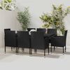 vidaXL Garden Dining Set Black Poly Rattan, Steel, Glass Large