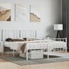 vidaXL Bed Frame White Powder-coated steel Full Bed Frame Rectangular