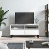vidaXL TV Cabinet White Engineered Wood, Iron 39.4x13.6x17.5 in