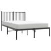 vidaXL Bed Frame Black Steel 47 x 79 in Bed Frame Rectangular