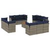 vidaXL 13 Piece Patio Sofa Set with Cushions Gray Poly Rattan