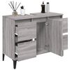 vidaXL Sink Cabinet Grey Sonoma Engineered Wood, Metal Sink Cabinet