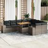 vidaXL Garden Sofa Set Grey PE rattan Medium to Large