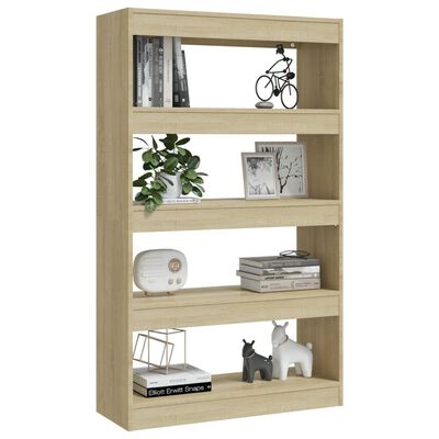 vidaXL Book Cabinet/Room Divider Sonoma Oak 31.5"x11.8"x53.1" Engineered Wood