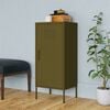 vidaXL Storage Cabinet Olive Green Steel Medium Storage Cabinet
