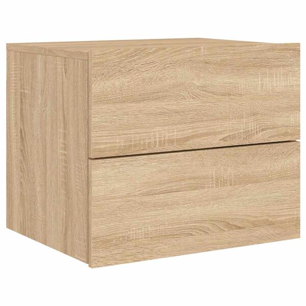 vidaXL Wall-mounted Bedside Cabinet Sonoma oak Engineered wood Medium