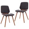 vidaXL Dining Chair Set of 2 Gray Fabric (90% cotton, 10% polyester)