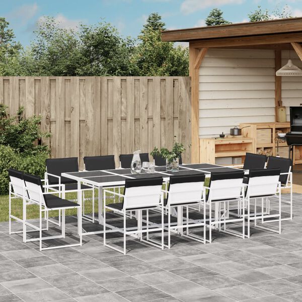 vidaXL Garden Dining Set White, Anthracite