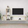 vidaXL TV Cabinet Set White and Sonoma Oak Engineered Wood Medium