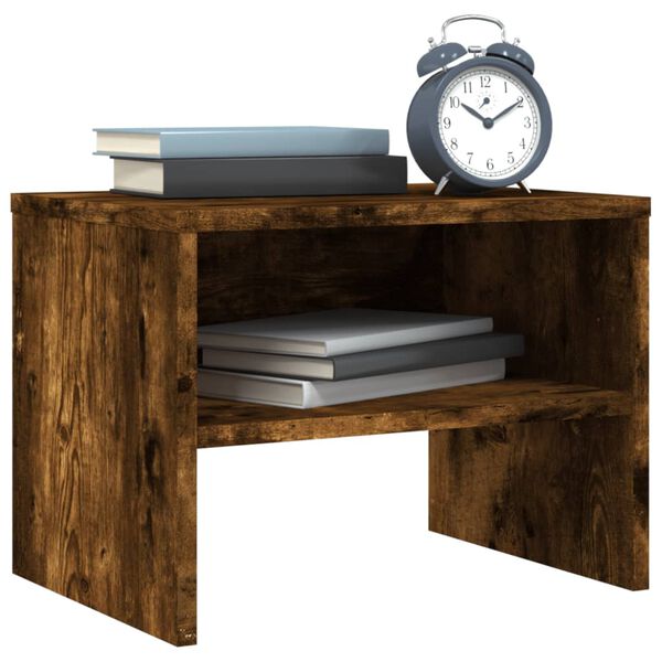 vidaXL Bedside Cabinet Set of 2 Smoked Oak Engineered Wood