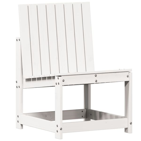 vidaXL Garden Chair White Solid pine wood Medium Garden Chair