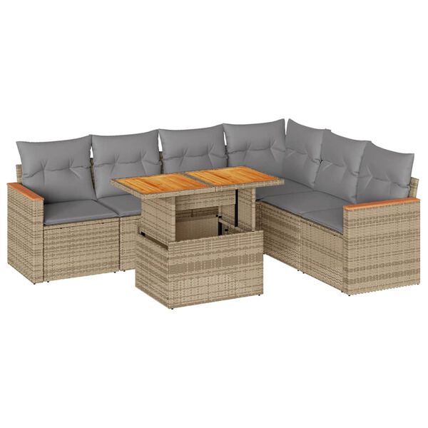 vidaXL Garden Sofa Set Beige and Light Grey