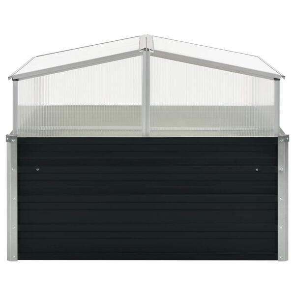 vidaXL Greenhouse Anthracite Galvanized Steel, Polycarbonate Medium