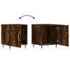 vidaXL Bedside Cabinet Set of 2 Smoked Oak Engineered wood, Iron