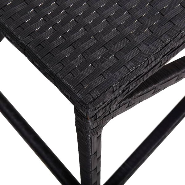 vidaXL Bench Black Poly Rattan, Powder-Coated Steel 47.2 in Durable