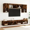 vidaXL TV Stand with LED Lights Smoked Oak 39.4"x11.8"x11.8"