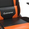 vidaXL Gaming Chair with Footrest Black and Orange Faux Leather