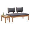 vidaXL Garden Bench 2 pcs Brown Solid Teak wood