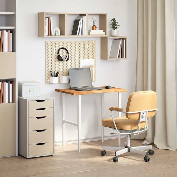 vidaXL Desk Top Light Brown Solid Oak Wood 31.5x23.6 in Durable