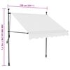 vidaXL Retractable Awning Cream Polyester with PU coating, Steel