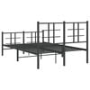 vidaXL Bed Frame Black Powder-Coated Steel Full Bed Frame Rectangular