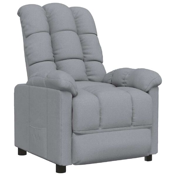 vidaXL Recliner Light Gray Fabric (100% polyester), Plywood, Iron Medium