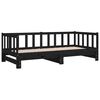 vidaXL Day Bed Black Solid pine wood Single 35.4 x 78.7 in