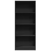 vidaXL Bookcase Black Engineered Wood Standard Bookcase Rectangular